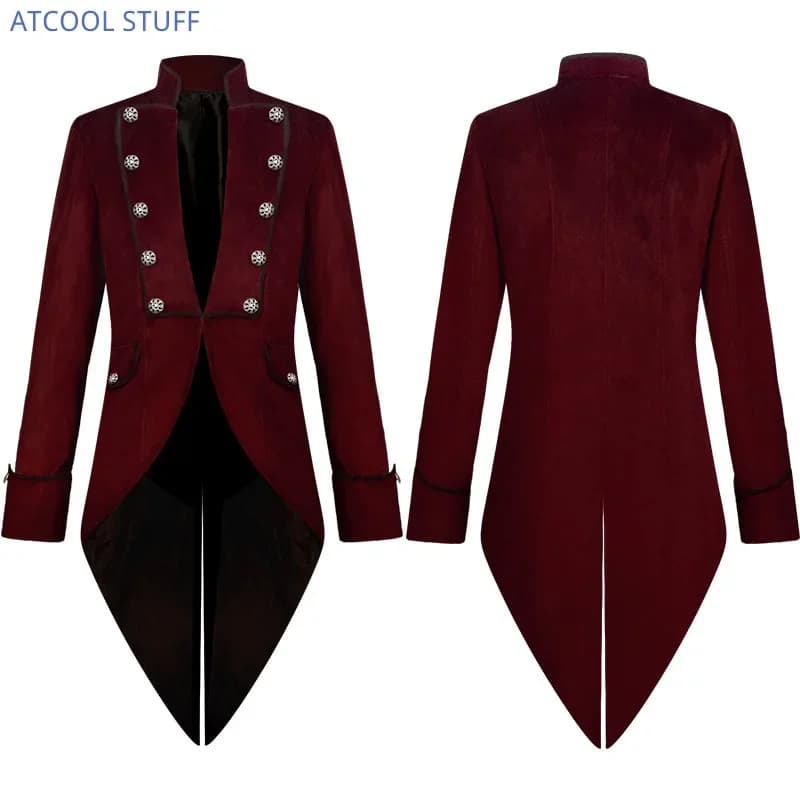 Classico frac in velluto giacca medievale manica lunga Steampunk costume vittoriano per uomo abito da sposa vintage Nobel Cosplay