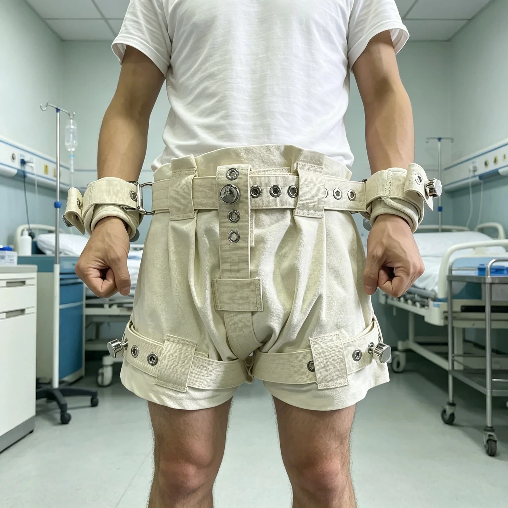 Pantaloncini Medicali con Chiusura di Sicurezza e Cintura di Contenimento per Polso, Anti-Smarrimento, per Incontinenza, per Pazienti Anziani e con Demenza
