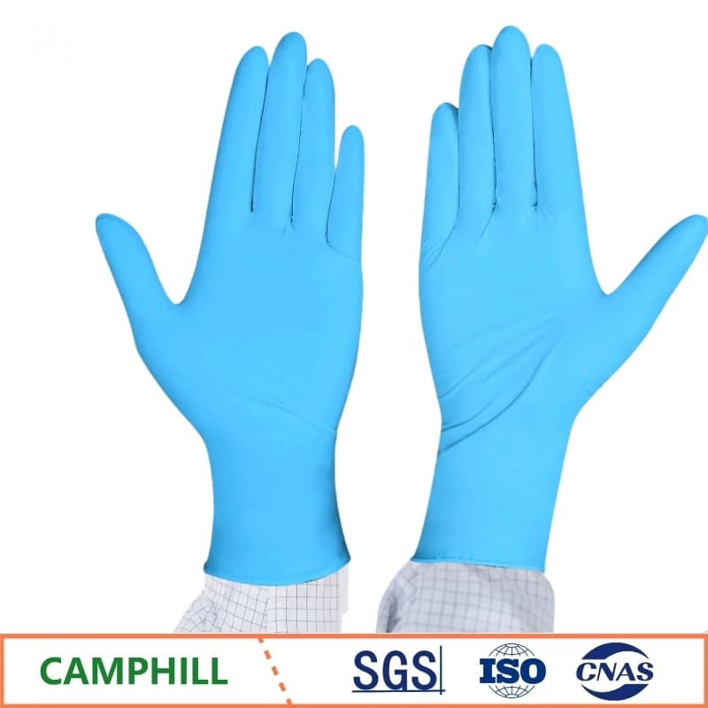 Guanti in nitrile purificati senza polvere da 9 pollici/12 pollici all'ingrosso Industria elettronica, guanti monouso applicabili senza polvere