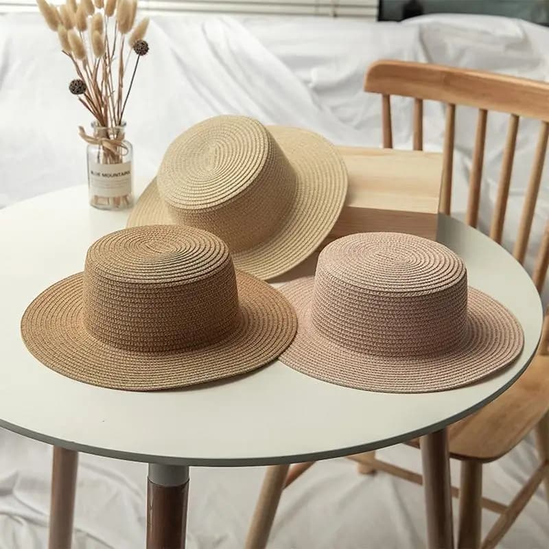 39BB Manuale Uncinetto Parasole Cappello Paglia Per Bambini Anti-Uv Pescatore Cappello da Spiaggia Sabbia Mare in per