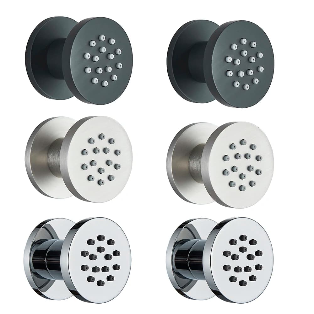 Chrome SPA Doccia Spruzzatore Doccia Corpo Getto Rotondo Getti Massaggio Ottone Bodyspray Installazione nascosta Getti Doccia