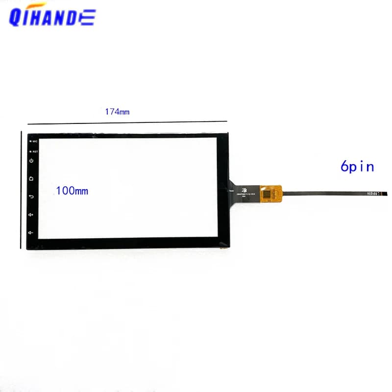 Pannello a 6pin del Touch Screen del condensatore dell'autoradio di navigazione di GPS GT911 di GT-911 a 7 pollici del nero 174*100 175*100 XY-PG70049-FPC