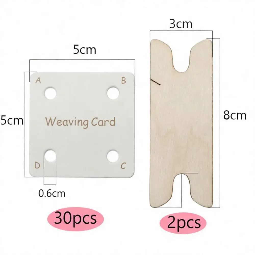 Handmade Craft Tablet Weaving Cards Loom Tool Set Pattern Braiding Supplies Band Weaving Accessory For Beginners