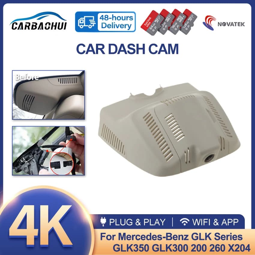HD 4K 2160p Plug and Play Car DVR Video Recorder Dash Cam Camera For Mercedes-Benz GLK Series GLK350 GLK300 200 260 X204 Deluxe