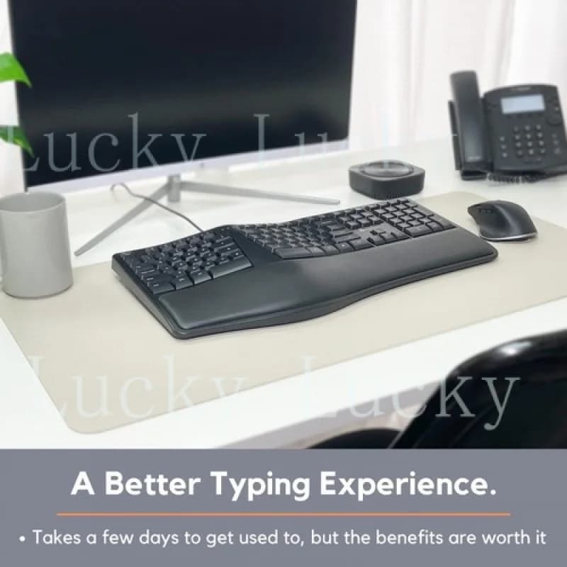 Tastiera Ergonomica con Poggiapolsi Imbottito, Tastiera USB Cablata per Laptop