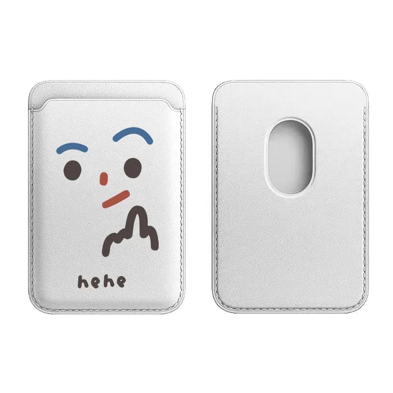 Porta Carte con Espressioni Divertenti, Magnetico per MagSafe Wallet, per iPhone 15 16 17 Pro Max, per Samsung Galaxy S26 S25 Ultra A57 Cover