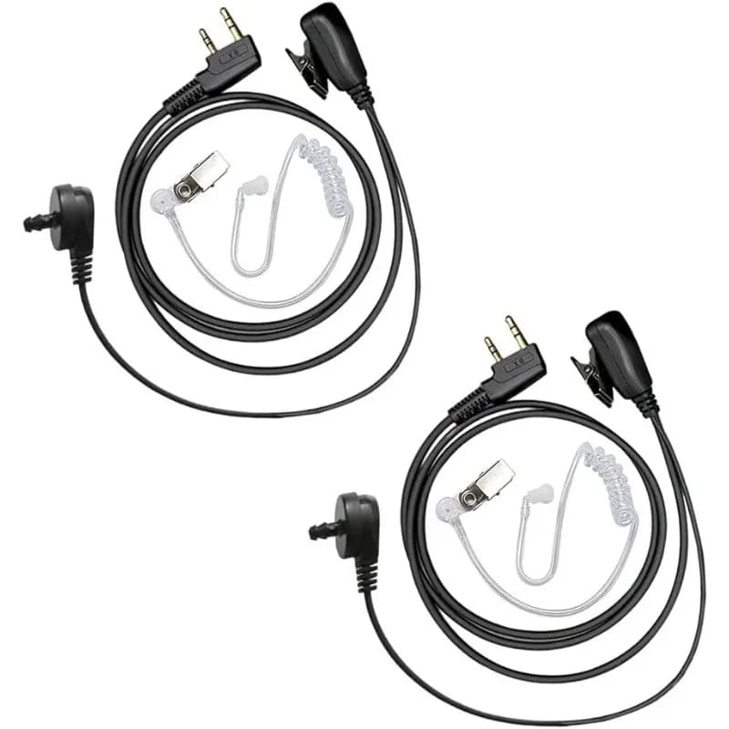 2 pezzi tubo acustico nascosto walkie talkie auricolare radio bidirezionale walkie talkie auricolare con microfono 2 pin PTT per Baofeng Kenwood