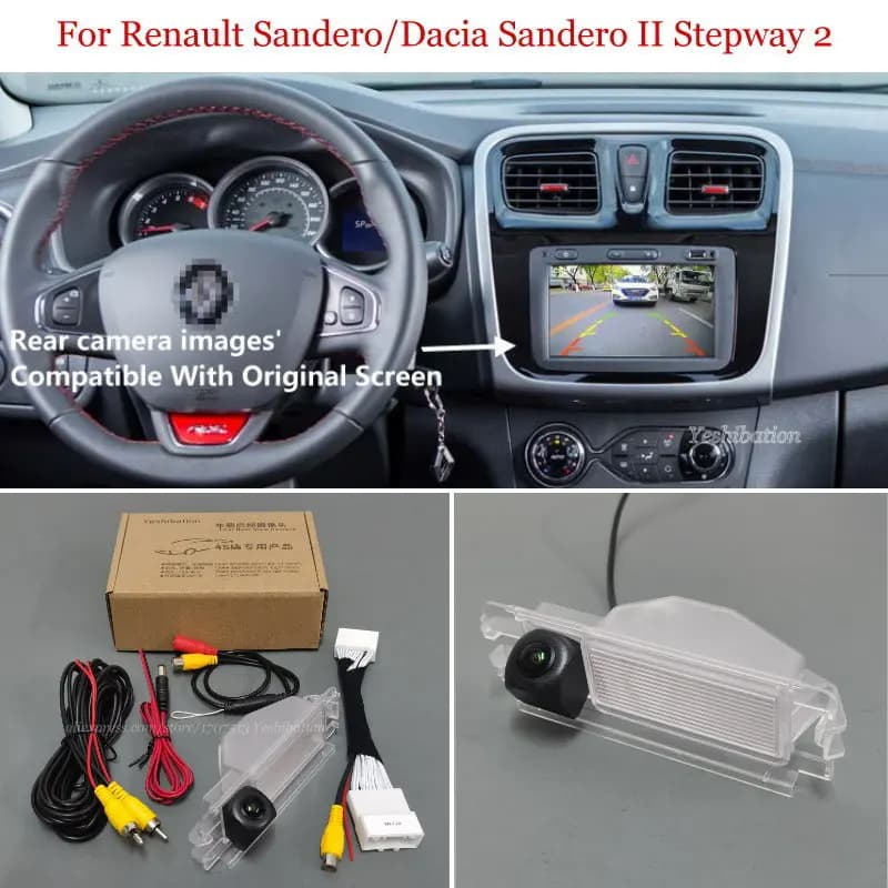 Set di telecamere per retromarcia per auto per Renault Sandero/Dacia Sandero II Stepway 2 2012 ~ 2019 Schermo originale compatibile