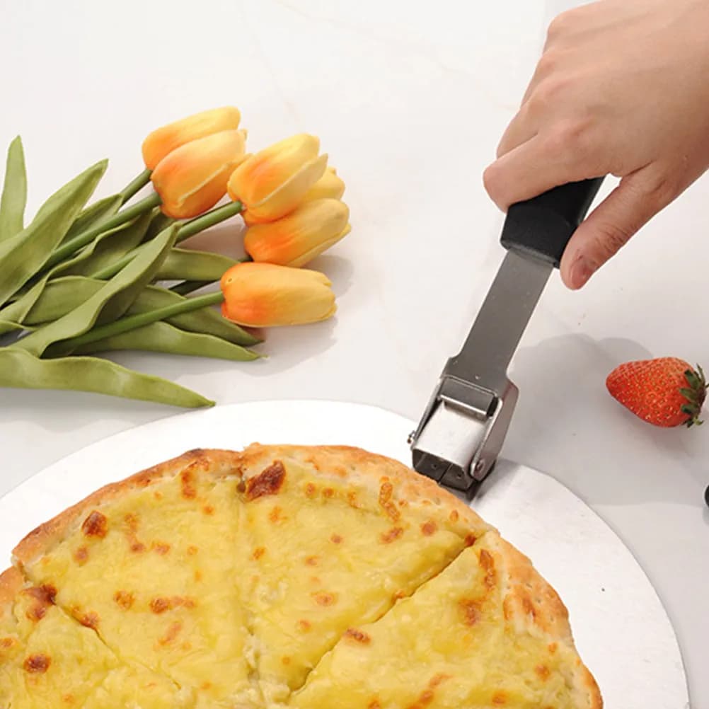 1Set Stainless Steel Pizza Peel Paddle Shovel Cutter Wheel for Oven Baking Transfer Slicing Easy Clean Foldable Ergonomic Handle