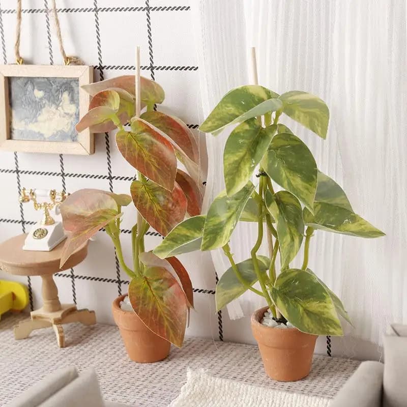 1/12 Simulazione di casa delle bambole Piante verdi Bonsai Modello Decorazione di scena di casa delle bambole Micro Paesaggio Giardino Bonsai Ornamento