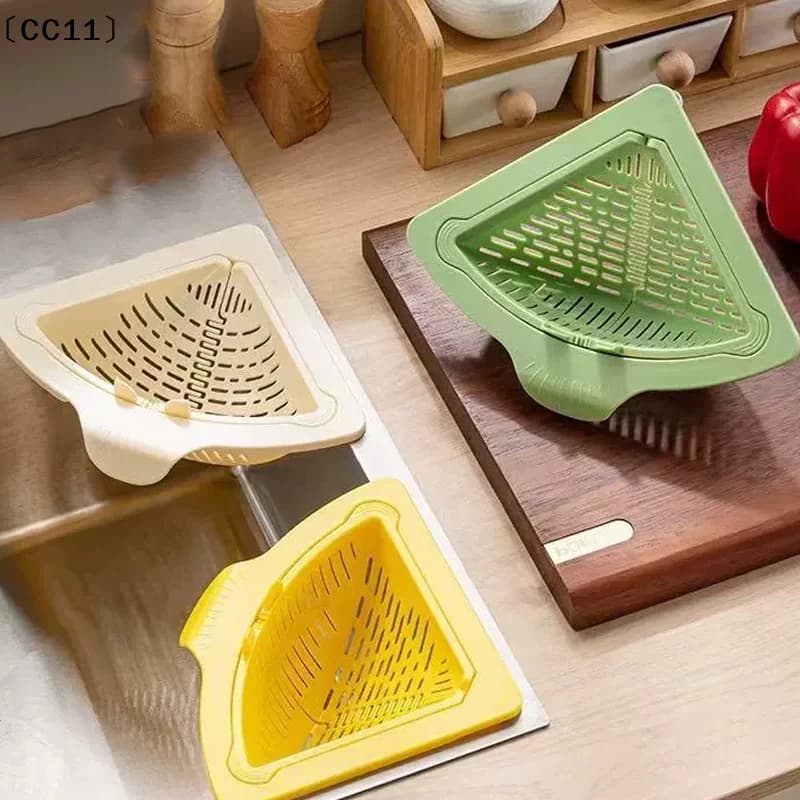 Cestello Magnetico Triangolare per Lavello, Scolapiatti Sospeso per Verdura e Frutta, Filtro, Ripiano Portaoggetti, Raccoglitore di Rifiuti Alimentari〔CC11〕