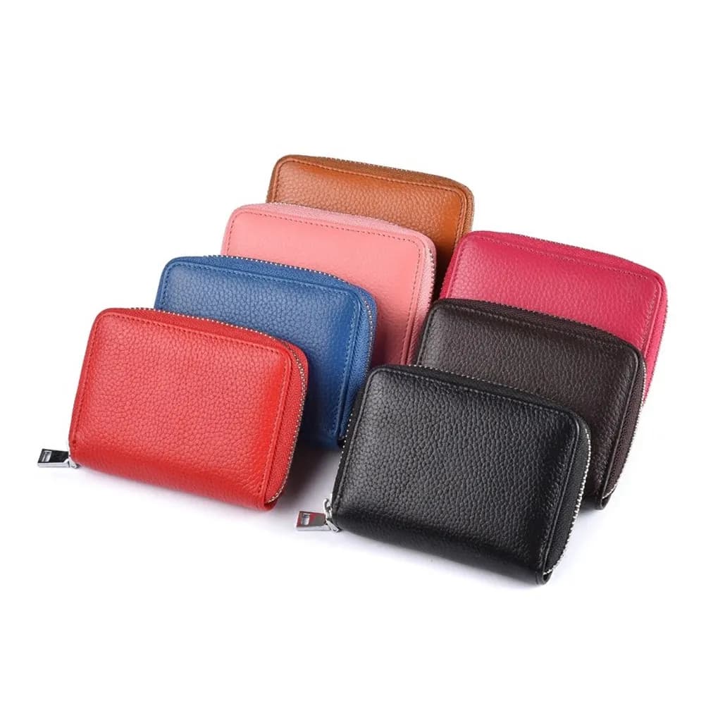 Mini Portacarte con 11 Tasche, Chiusura con Cerniera in Similpelle Premium, Organizer da Viaggio Leggero per Carte