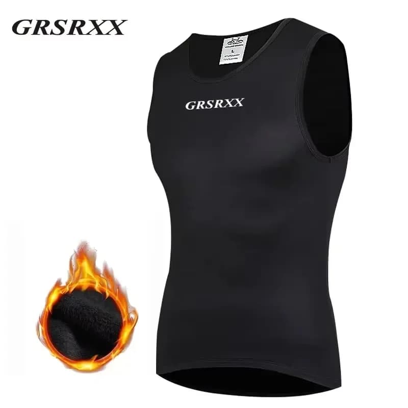 GRSRXX Winter Cycling Sleeveless Layer In Pile Sport Cycling Shirts Skinny Shirts Intimo Bicycle vest for Men Woman