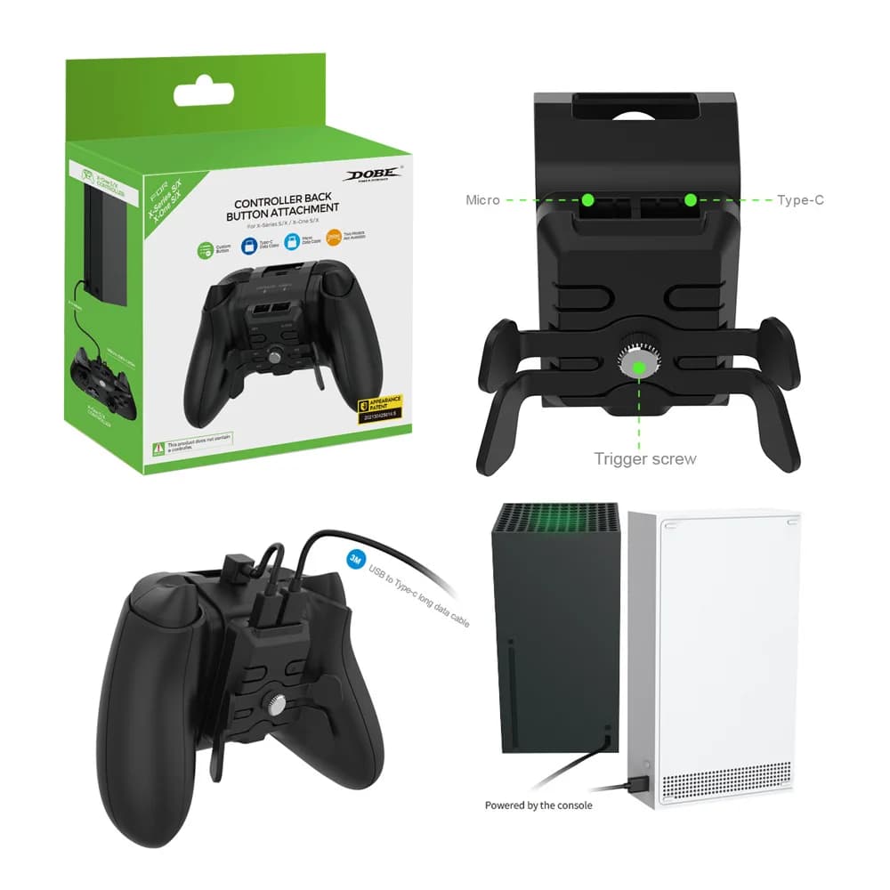 Pulsante posteriore del Controller DOBE per Xbox One serie S/X attacco S/X sostituzione del Controller posteriore Paddle con cavo dati di tipo c