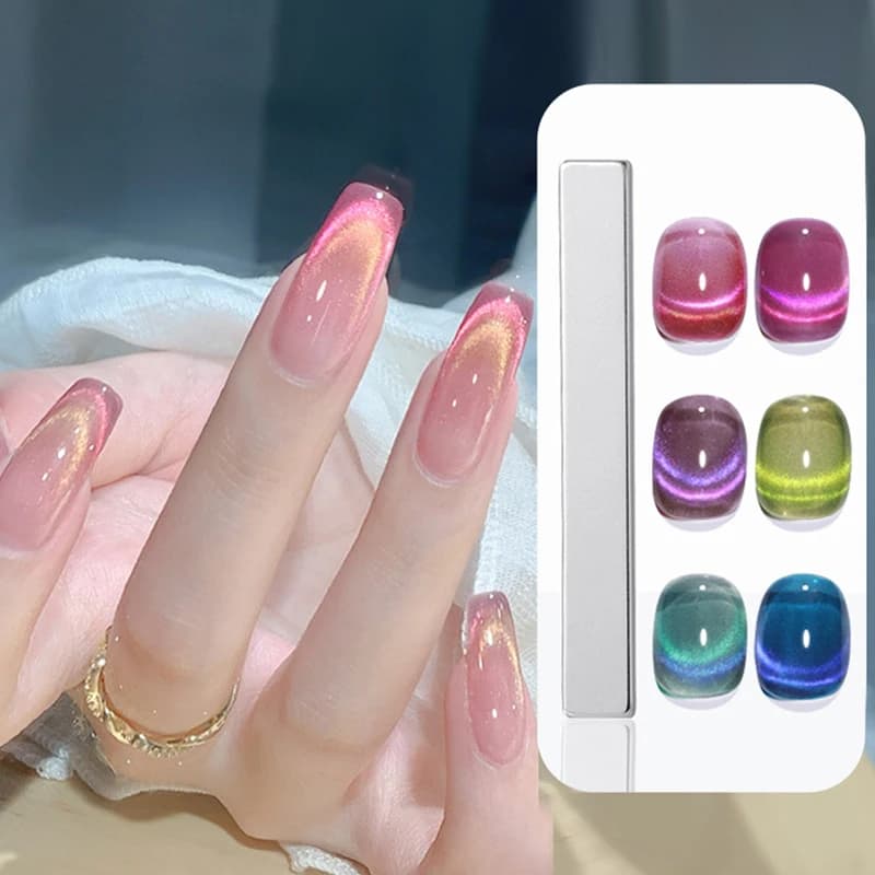 Forte asta magnetica per Cat Eye Gel Polish magnete per unghie penna a doppia testa 3D Magnetic Cat Eye Gel Line Strip Effect Manicure Tool