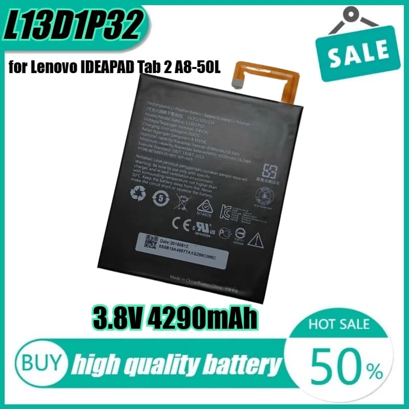 3.8V 16.3Wh 4290mAh L13D1P32 Laptop Battery for Lenovo IDEAPAD Tab 2 A8-50L A8-50 A5500-F 1ICP3/100/114