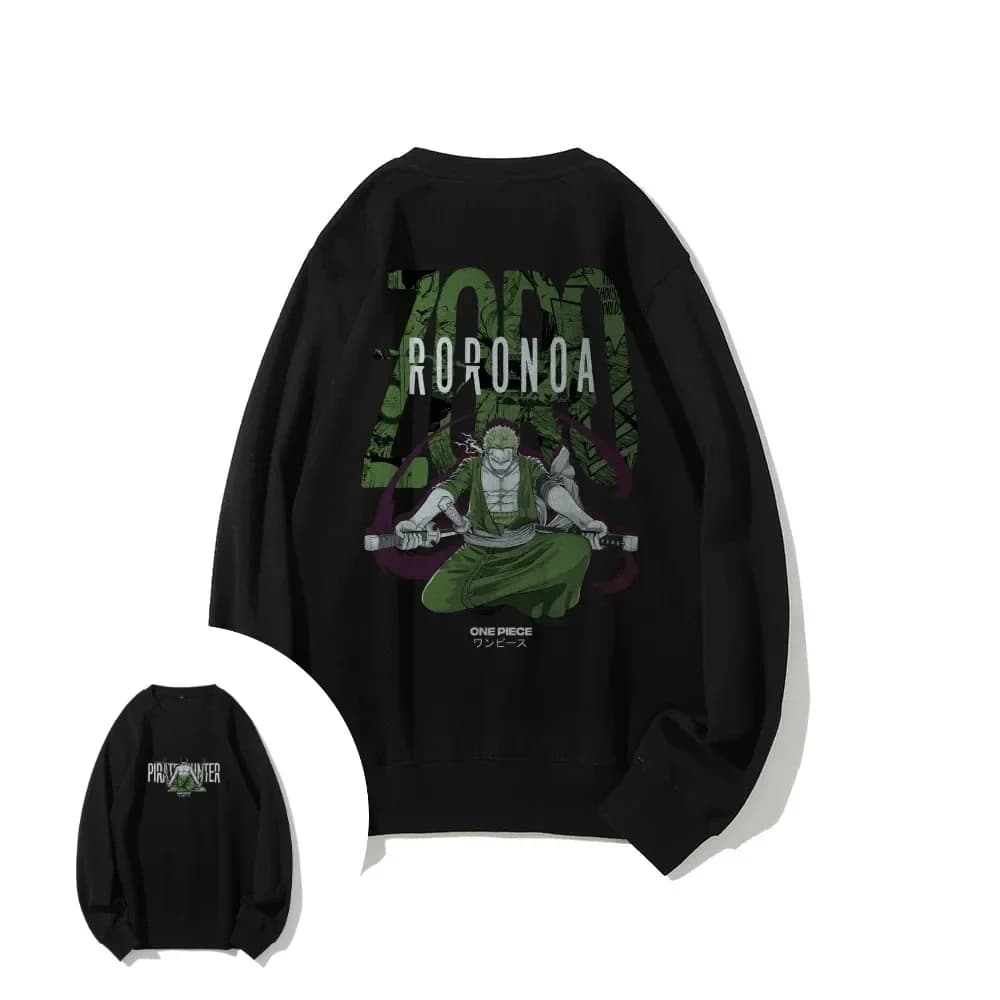 Felpa da uomo One Piece Roronoa Zoro Felpa con cappuccio anime giapponese Primavera e autunno Ragazzi per bambini a maniche lunghe Completo genitore-figlio