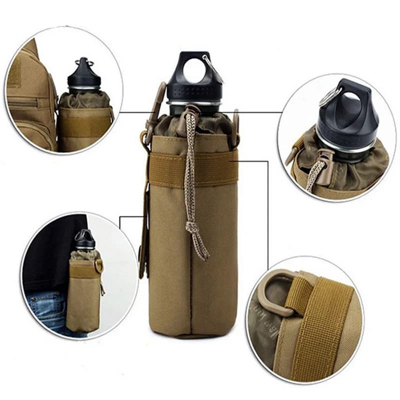 New Multifunction Bottle Pouch Tactical Molle Water Bottle Bag Military Outdoor Camping Hiking Drawstring Water Bottle Holder