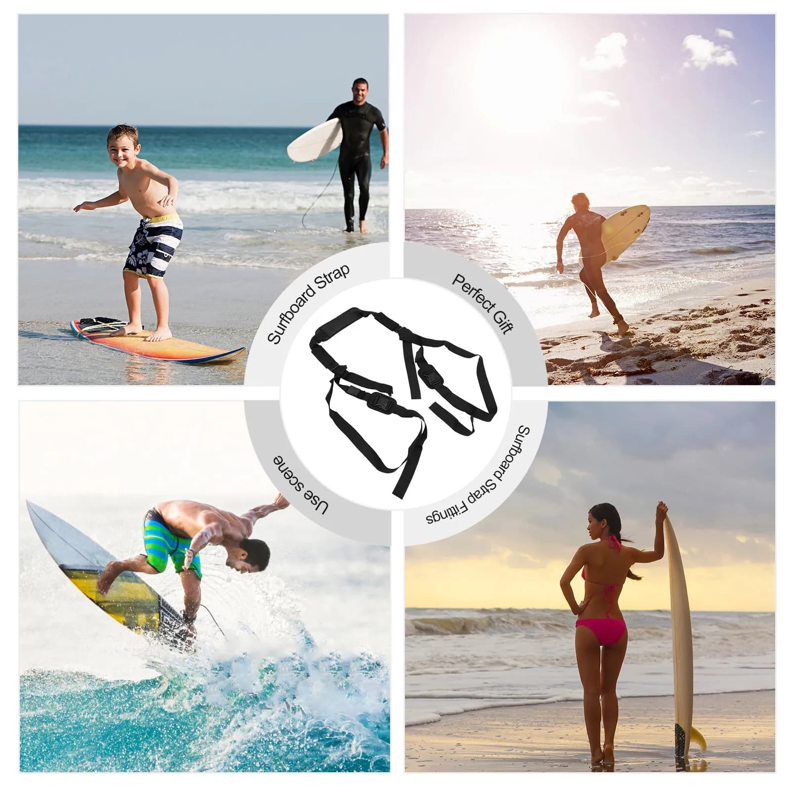 Cinghia per il trasporto kayak/surf in nylon, leggera, robusta, comoda e pieghevole, ideale per paddle board (1 pezzo)