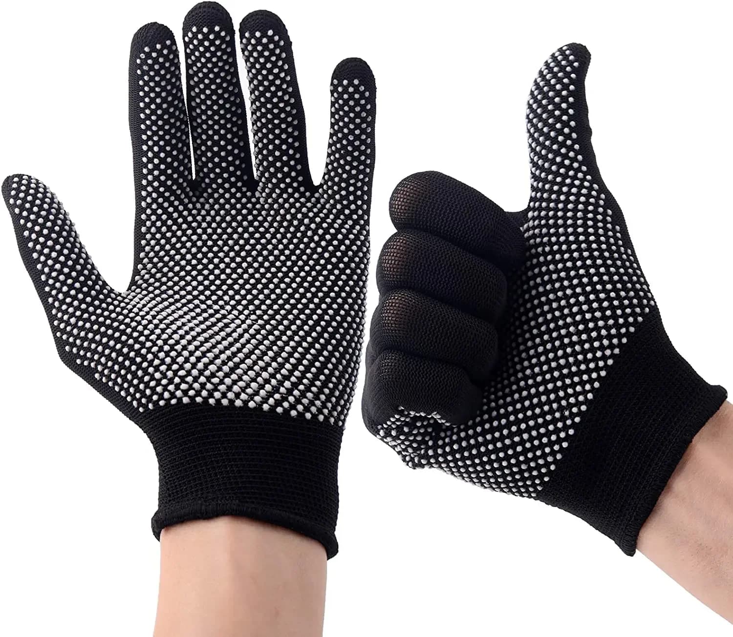 10 pairs of nylon gloves, safety work gloves, breathable, anti-slip, unisex multicolor, for camping, cycling, fishing