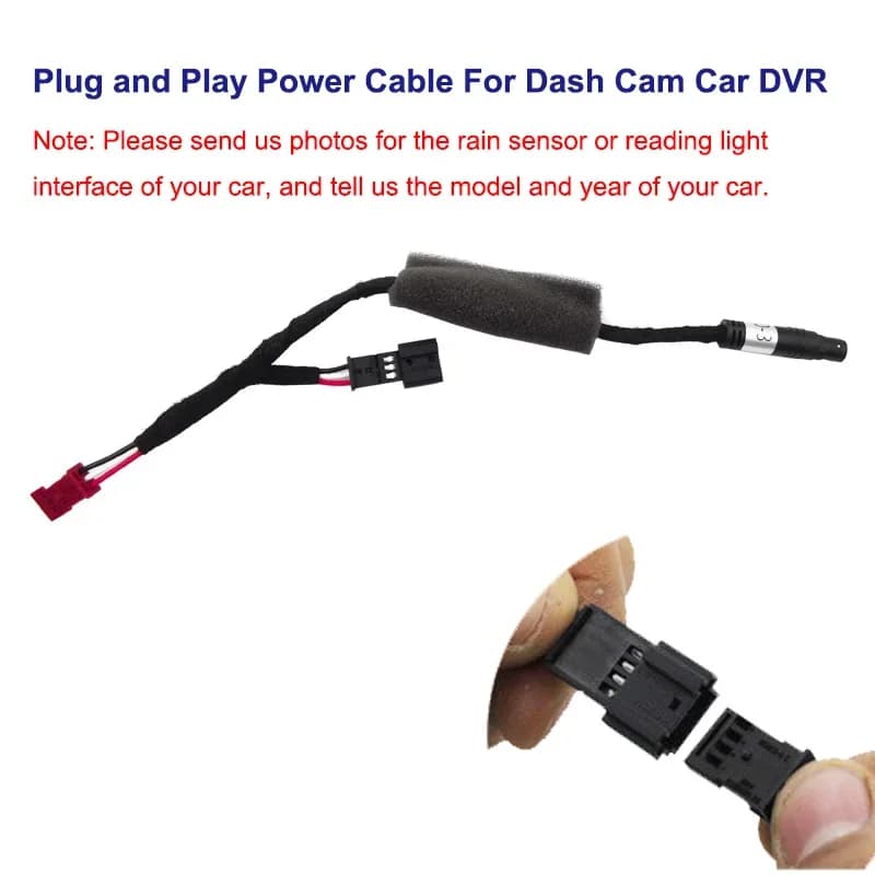 Plug and play Car Power Cable Dvr Dash Cam For BMW For Audi For VW For Mercedes Benz For Land Rover Connect the Rain Sensor