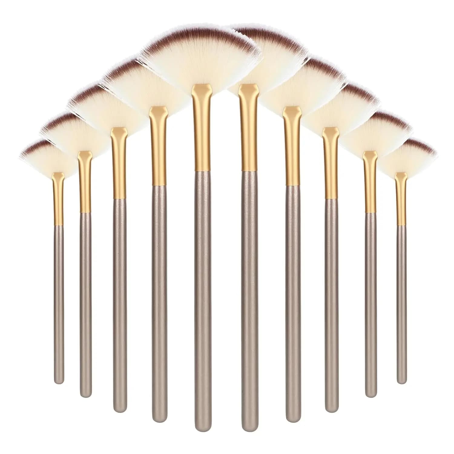10 pezzi pennelli applicatore per ventaglio facciale Ultra sottile e morbido pennello per trucco professionale con comoda impugnatura in legno per fango maschera