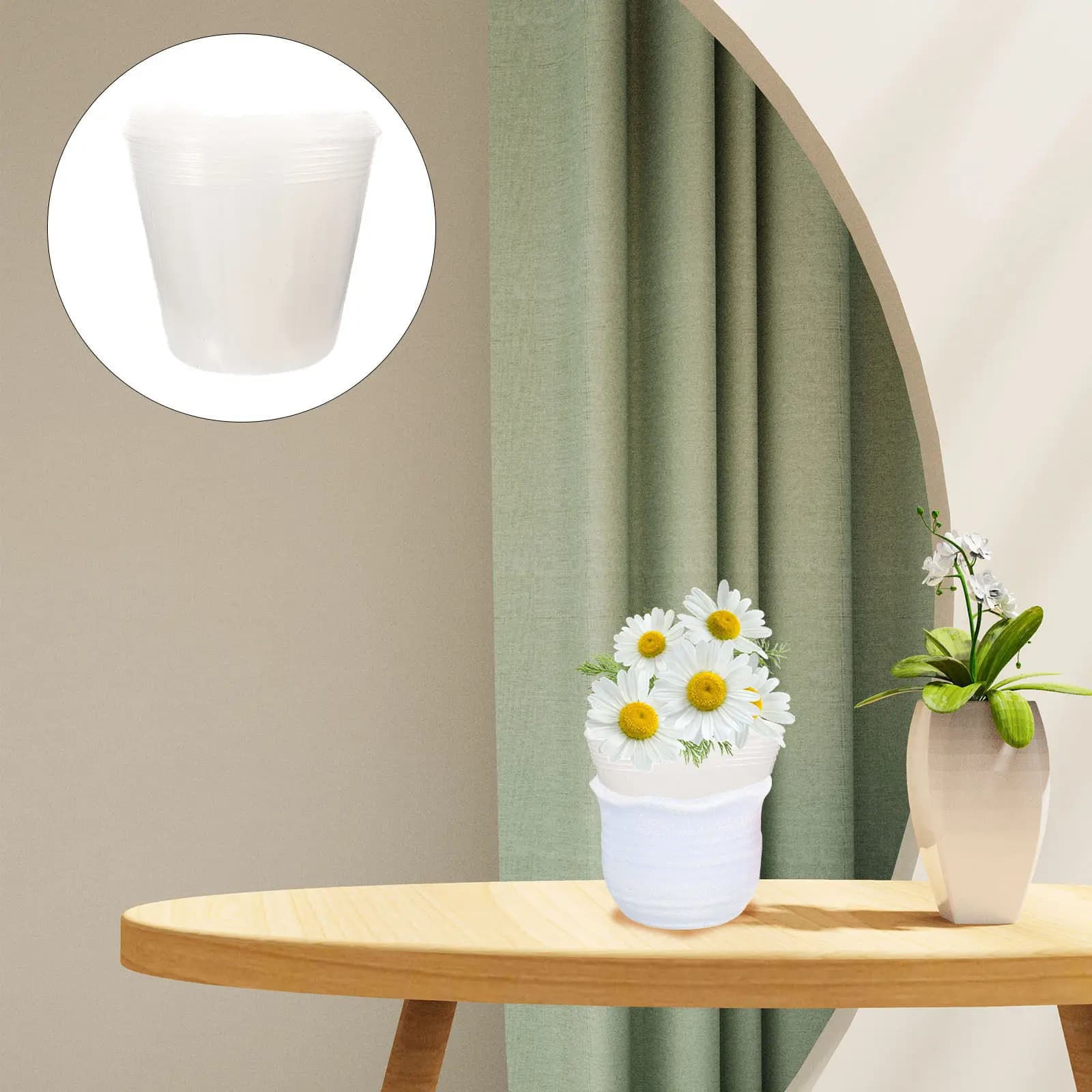 10 Pieces Plastic Coating for Vivary Vases, Transparent Insert for Planters, Garden Vase Coating for Plants, Use on Balcony