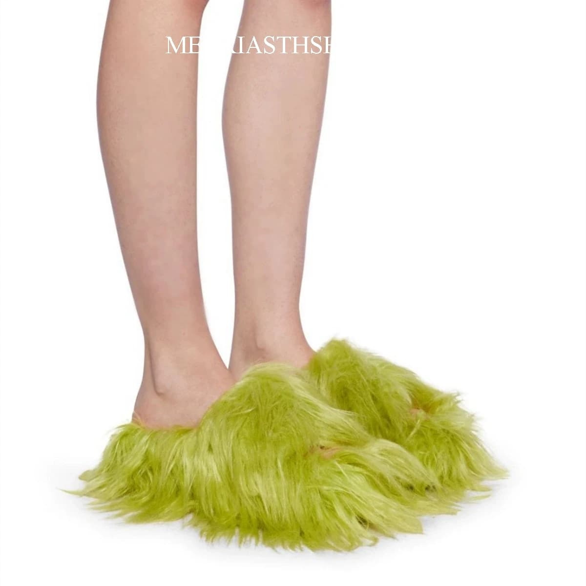 SIZE 46 OPEN TOE Cotton Slippers Winter Length Fluffy Slippers Woolen Women Indoor Fluffy Slippers Woolen 2025 Spring and Autumn