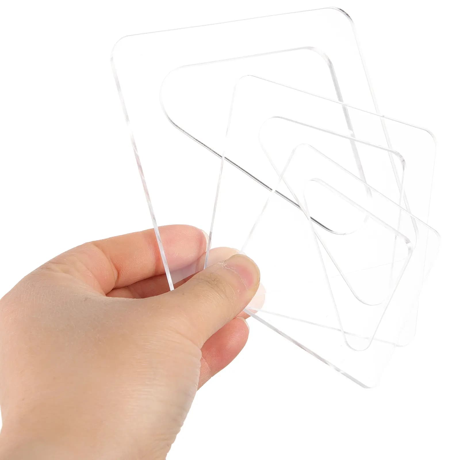Set di 3 Stampi in Acrilico Trasparente per Taglieri con Manico, Modello Triangolare per DIY, Stampo per Taglio e Punzonatura