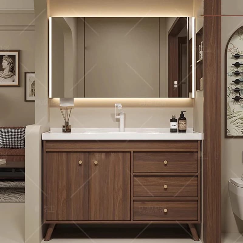 Divisori per camera da letto Armadietto da bagno Cassettiere WC Angolo Armadio per trucco Specchio Organizzatore Vanity Gabinete Mobili alla moda