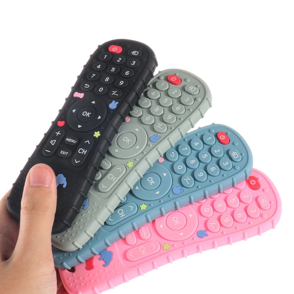 1PC giocattoli per bambini in silicone TV telecomando forma massaggiagengive giocattolo BPA silicone libero dentizione giocattolo da masticare accessori sensoriali per bambini