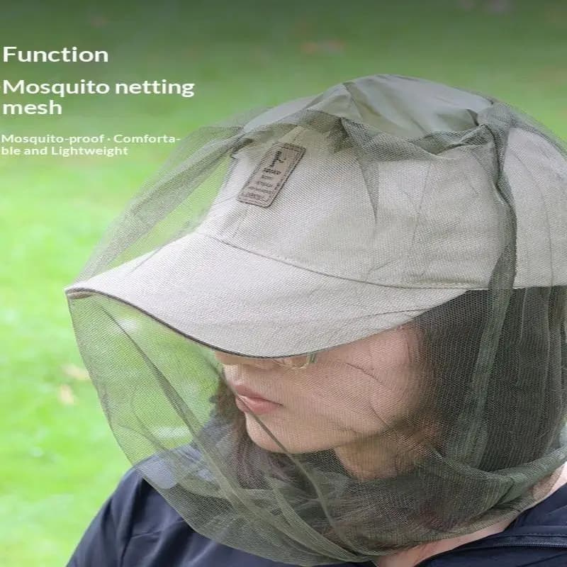 1/2/3Pcs Nylon Outdoor Sun Hat with Integrated Mosquito Net Breathable Mesh Mosquito Barrier For Camping Hiking Fishing