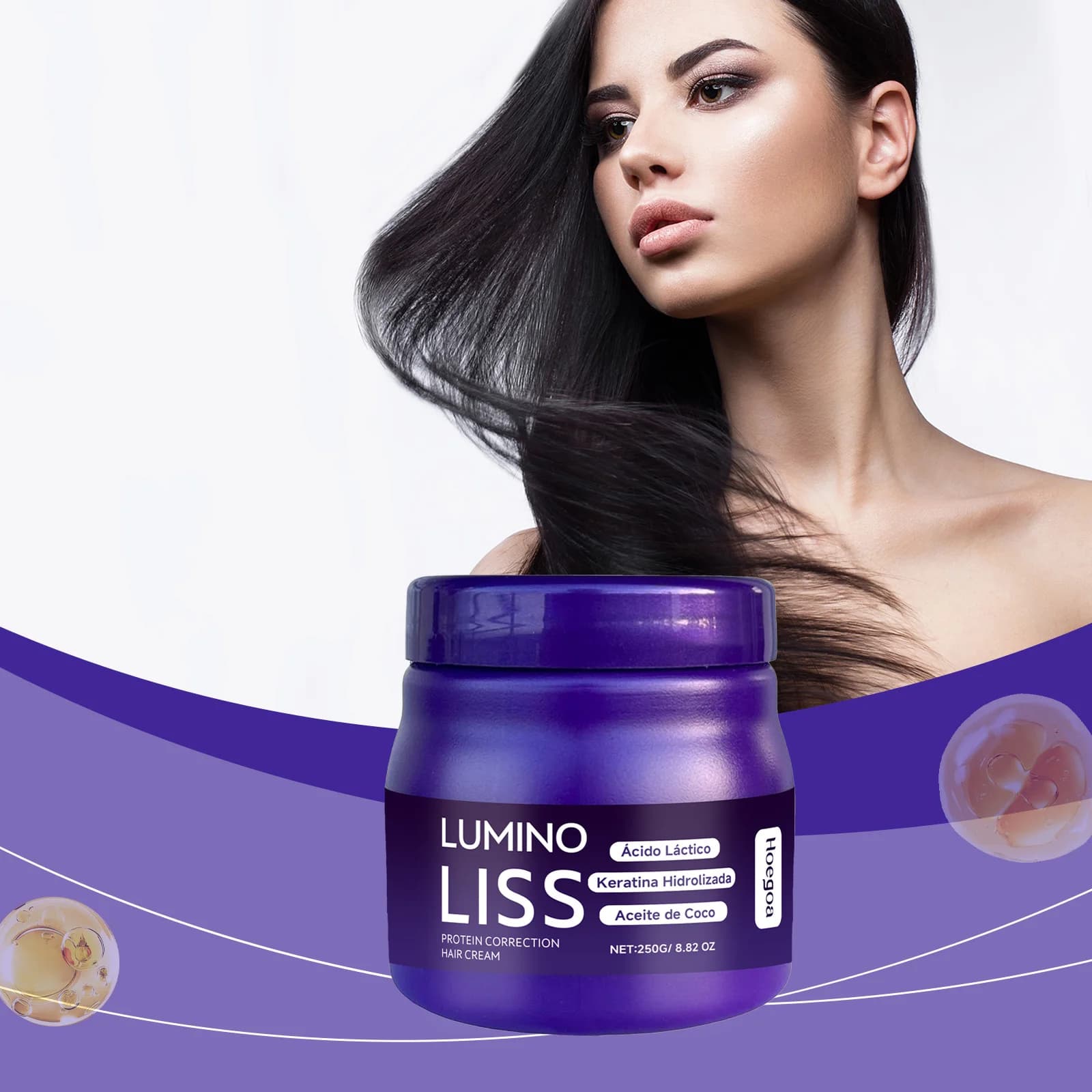 Smooth cream for hair with protein correction Anti-drying Smooth balm for hair crespi Improves gloss Repair of keratin Hair Mas