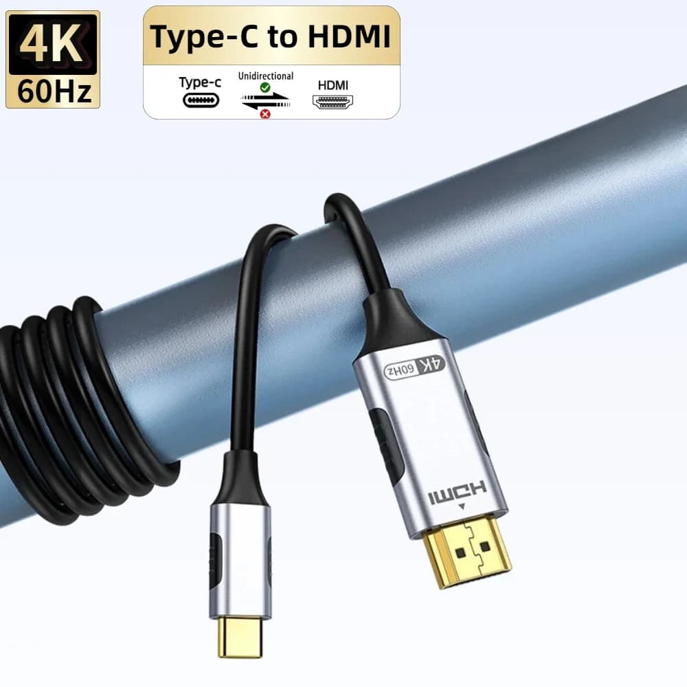 Cavo da USB C a HDMI 4K a 60 Hz 2 m da tipo C a HDMI compatibile HDTV, proiettore, display, per serie iPhone15, MacBook Pro, Galaxy