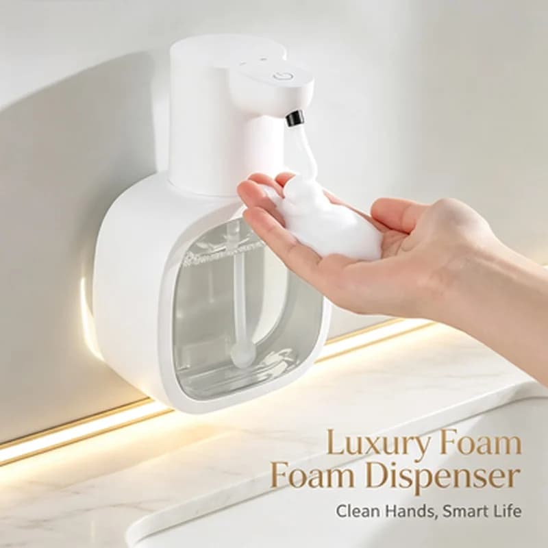 Smart Sensor Touchless Foam Soap Dispenser Wall Mounted 500ml Rechargeable Automatic Hand Soap Dispenser For Bathroom Kitchen Ho