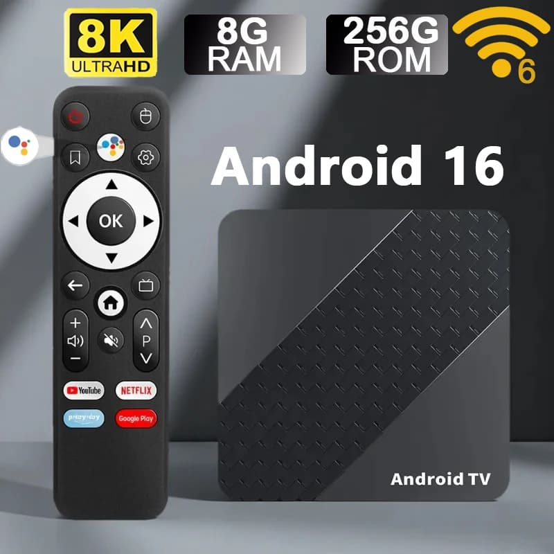 Box TV Android 16 Smart 128G 256G X10 RK3518 Supporto Dual Wifi6 2.4G 5G BT5.4 Assistente Vocale Google Netflix 4K 8K Lettore Multimediale