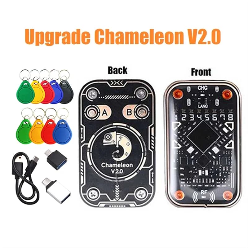 B92B-Chameleon Ultra V2.0 RFID Ultimate Emulator Duplicatore NFC + 4XCUID 5XUID Portachiavi 125Khz 13,56Mhz Lettore RFID di decodifica scheda