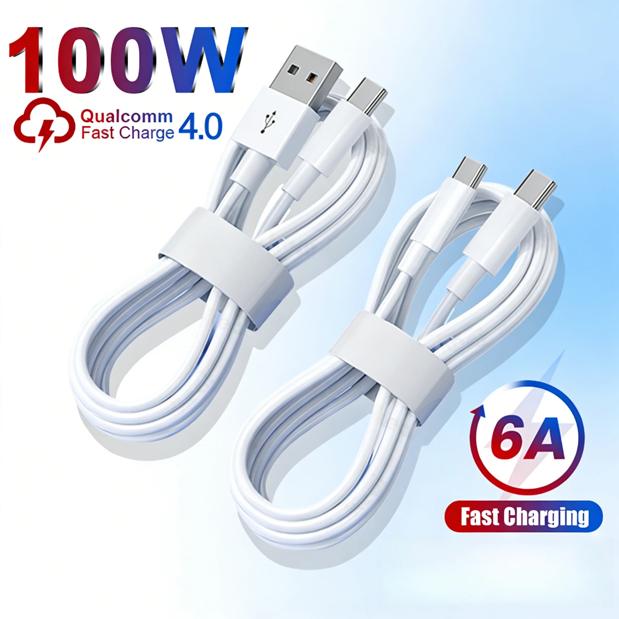 100W USB Type C Cable 6A Fast Charging Data Wire for Samsung Xiaomi 13 14 Note 13 Pro Turbo ultra for Mobile Phone Data Cable