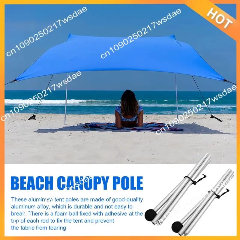 X08A Pali per tende da spiaggia Sostituzione 2 confezioni Pieghevole portatile in lega di alluminio Riparazione Accessori di fissaggio per feste in campeggio