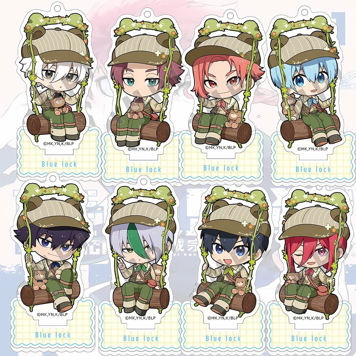 Anime Blue Lock Isagi Yoichi Bachira Meguru - Espositore in acrilico stampato su due lati da 10 cm per casa e scrivania, regalo di compleanno, portachiavi