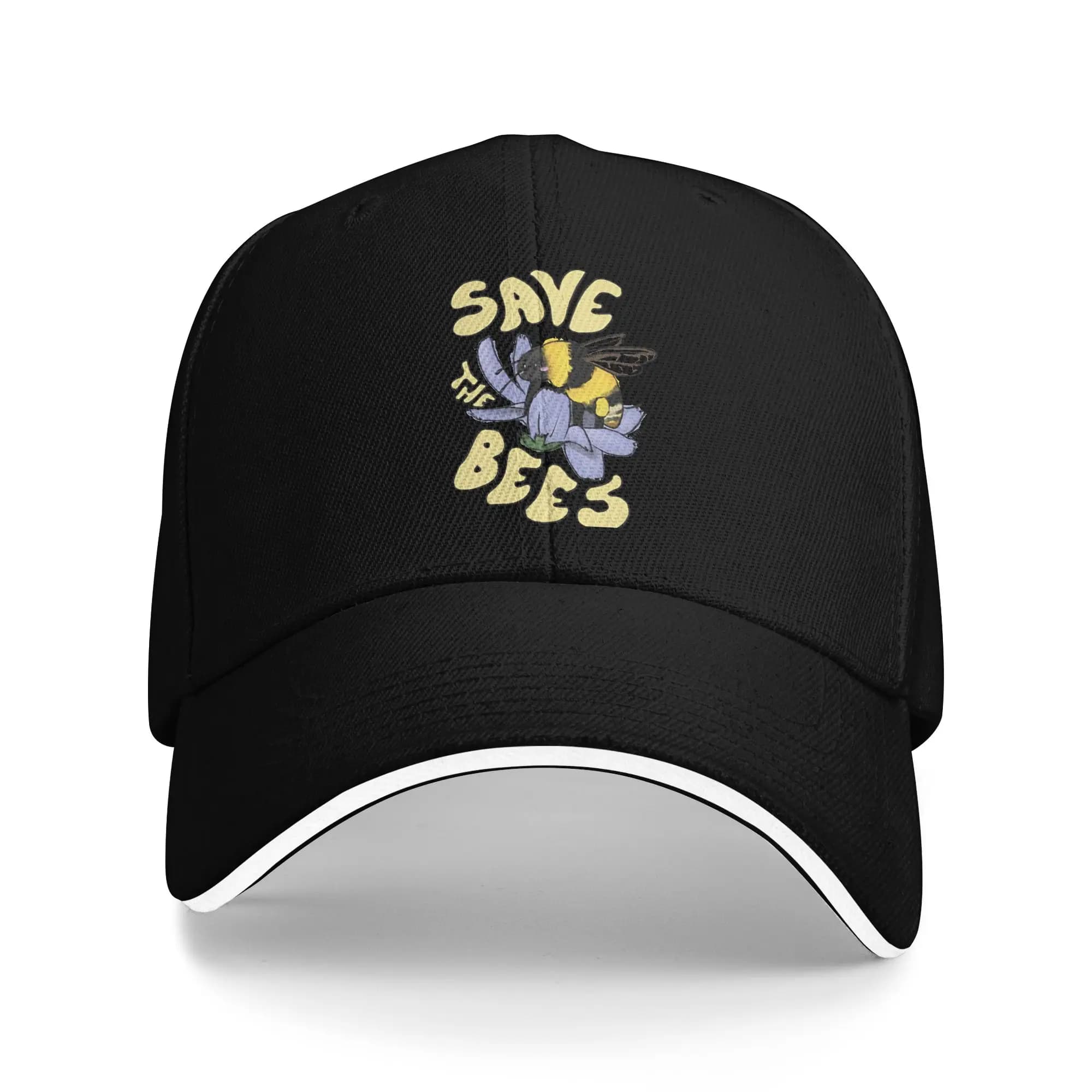 Save The Bees Casual Baseball Cap Tennis Skate Hip Hop Hats Summer Breathable Couple Women DIY Print Baseball Caps