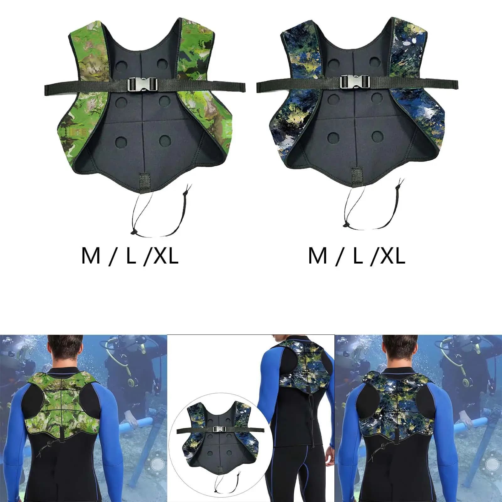Gilet Zavorrato Subacqueo Multifunzionale per Adulti con 6 Tasche, in Neoprene, per Sport Acquatici, Pesca, Vela e Nautica