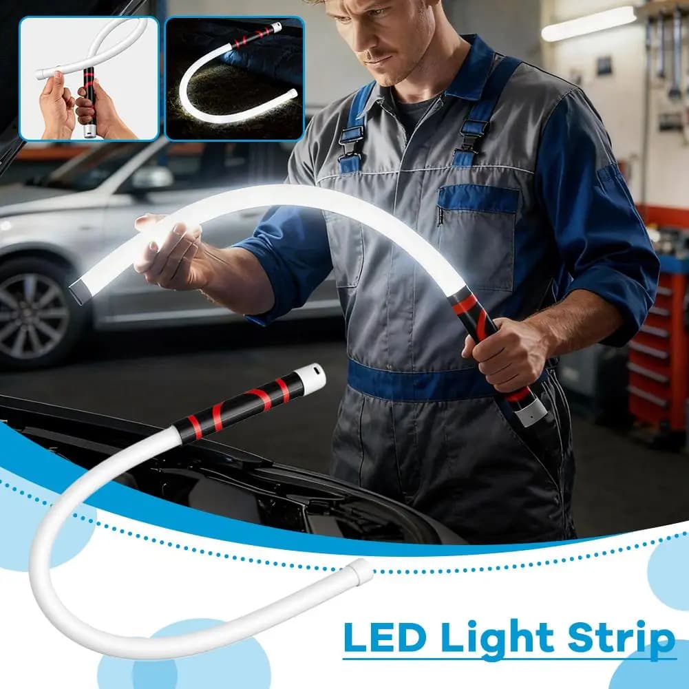 Flexible Silicone LED Strip Light Flashlight Stick USB Rechargeable Work Light Car Repair Inspection Portable Pro Tool