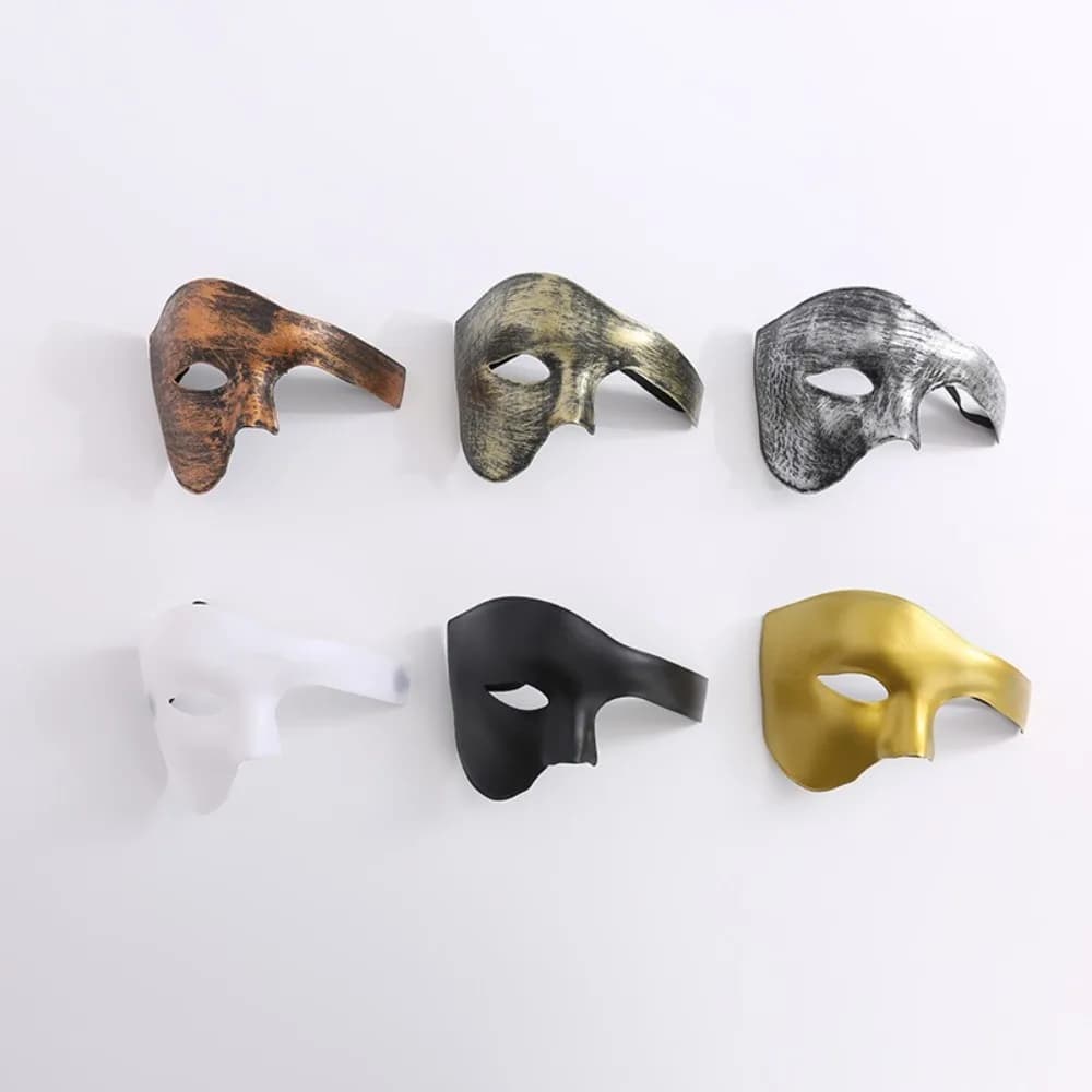 Creative Plastic Masquerade Cosplay Masks Lightweight Thickened Phantom Half Face Mask Durable Carnival Costume Props
