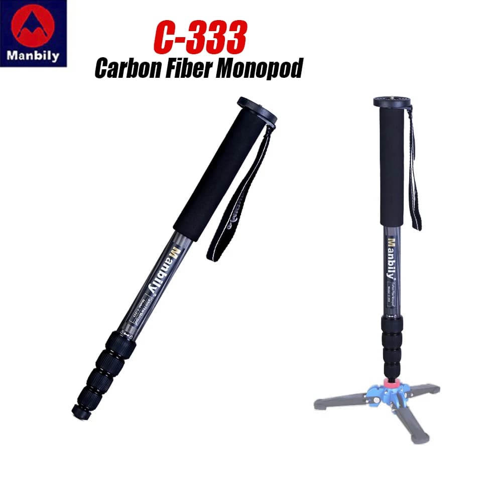 Manbily C-333 Professional Carbon Fiber Portable Travel Monopod Bracket for Digital DSLR Camera