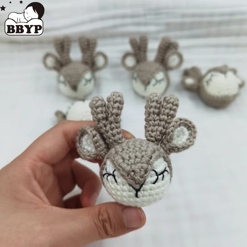 Perline all'uncinetto Orso Coniglio Alce Fai da te Massaggiagengive per bambini Giocattolo Regalo Dentizione Roditore Prodotti per bambini per neonati Cotone PVC gratuito