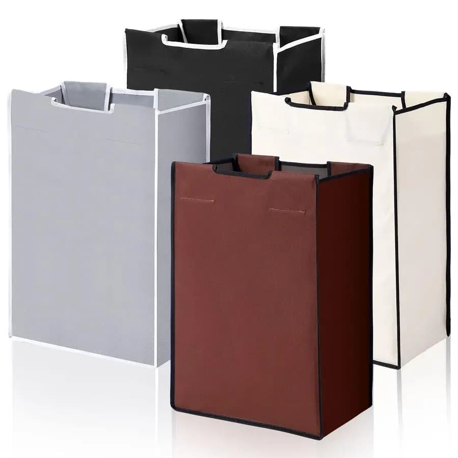 4 spare bags for laundry selector, basket trolley, removable, spare parts, to store the linen, basket organizer, without hooks 14.