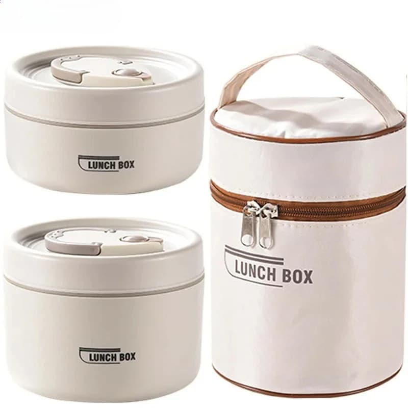 Set di Contenitori Termici Portatili per Adulti, Scatola Bento Impilabile in Acciaio Inox per Cibo Caldo, Contenitore Termico Ermetico