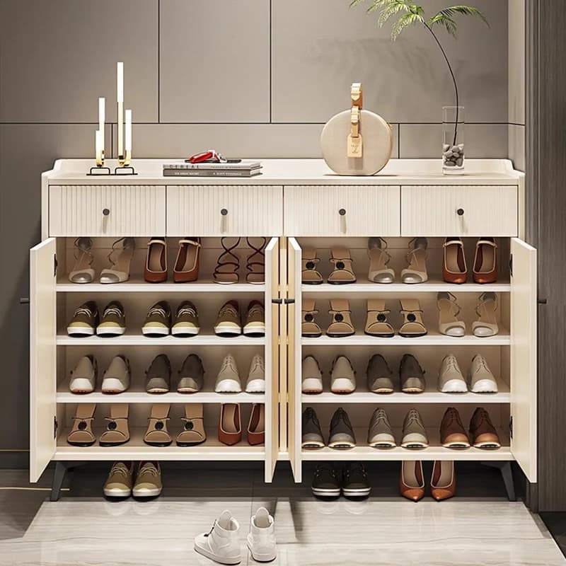 Scarpiera nordica in legno Organizzatore di stoccaggio Designer salvaspazio Scaffale per scarpe Scatola Ingresso Gabinete Mobili da ingresso