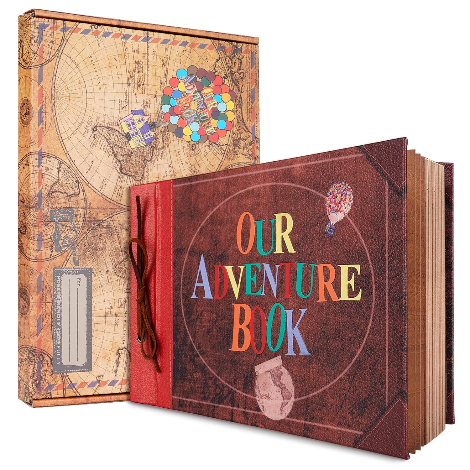 12inch 80 Pages Scrapbook Photo Album, 3d Retro Embossed Letter Leather Hard Cover Travel Journal Memory Book For Couples Friend